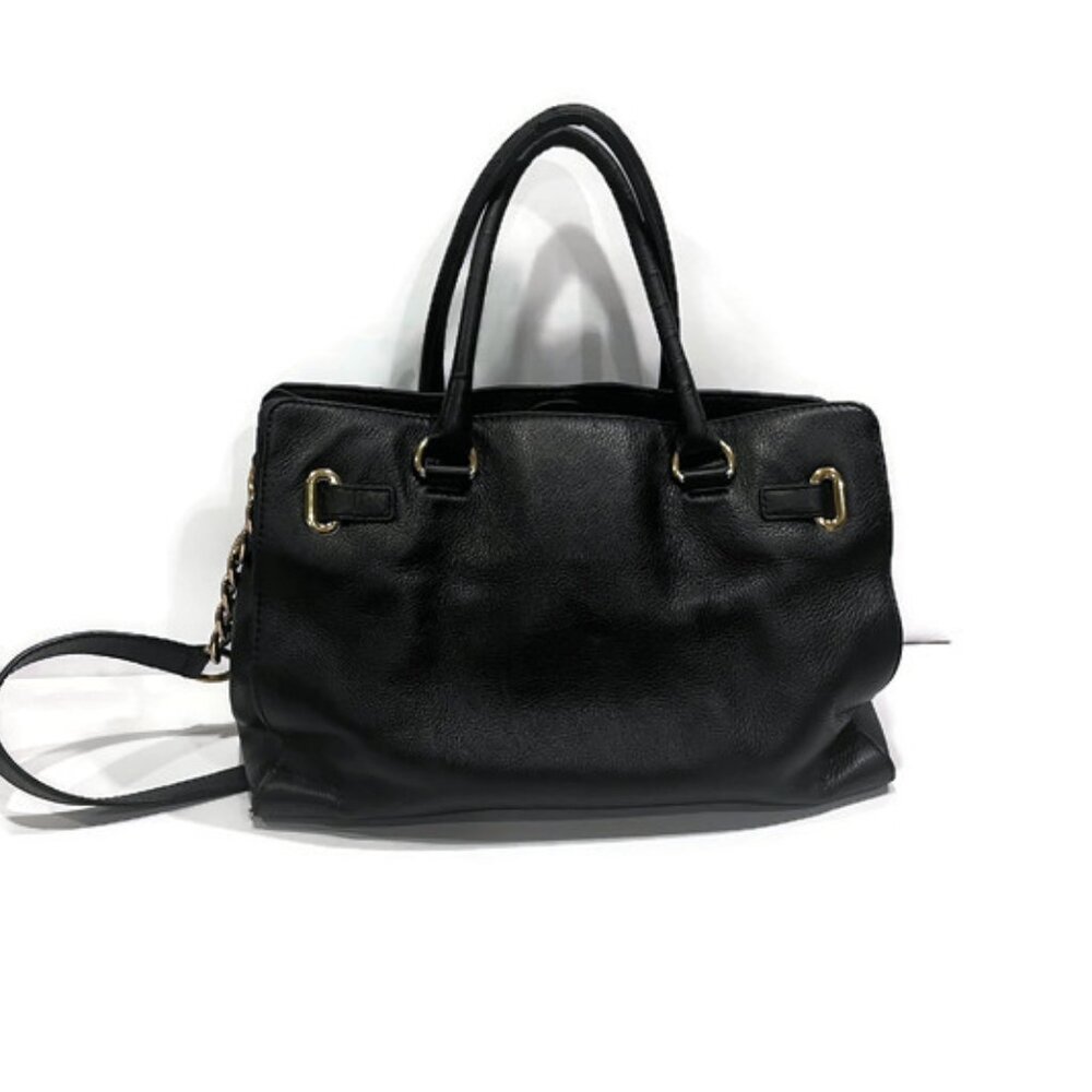 Michael Kors Bag Purse Handbag Black Leather East West Hamilton XL Tote Shoulder - Picture 7 of 12